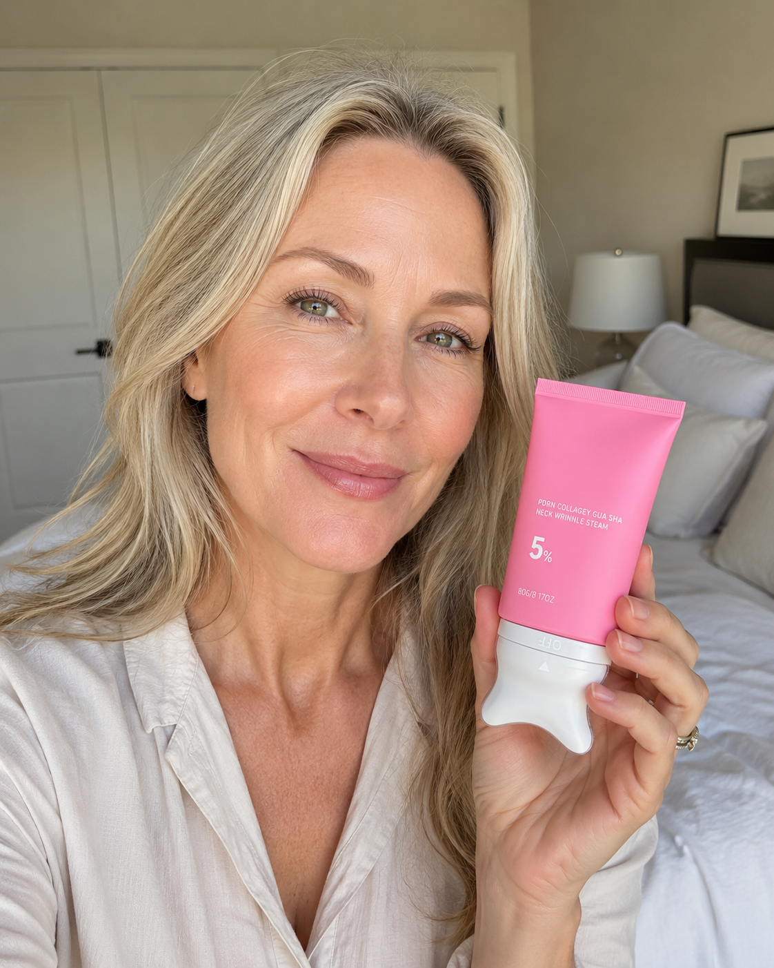 PDRN Collagen Neck Wrinkle Cream | Gua Sha Massage Applicator | Helps Firm, Smooth & Hydrate Neck and Décolleté | Korean Skincare
