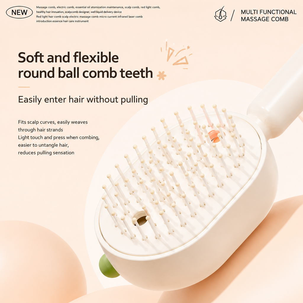 Electric Scalp Massage Comb with Mist Spray and Red Light Care