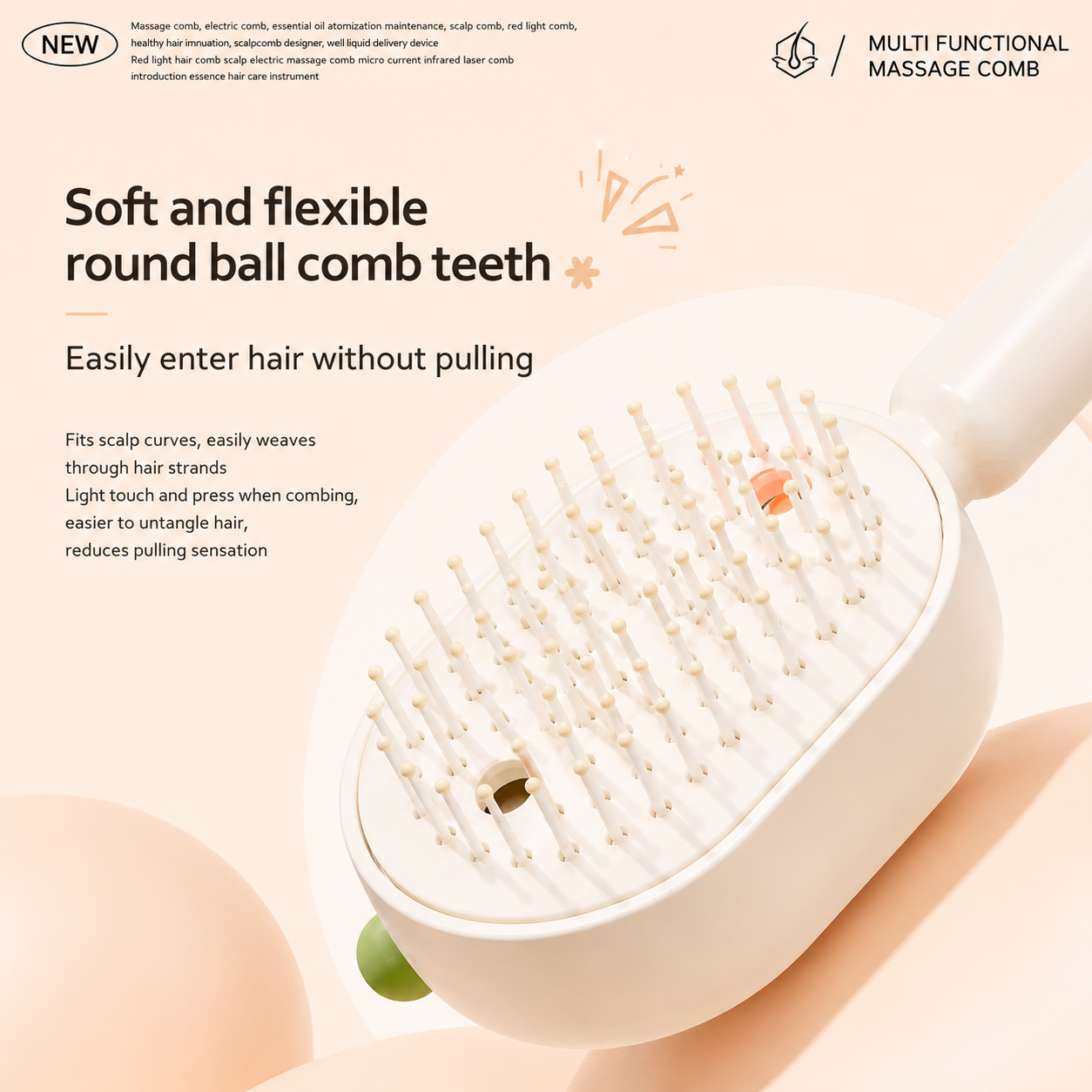 Electric Scalp Massage Comb with Mist Spray and Red Light Care