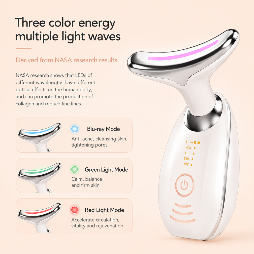 LED Face & Neck Sculpting Device with EMS & Heat Therapy
