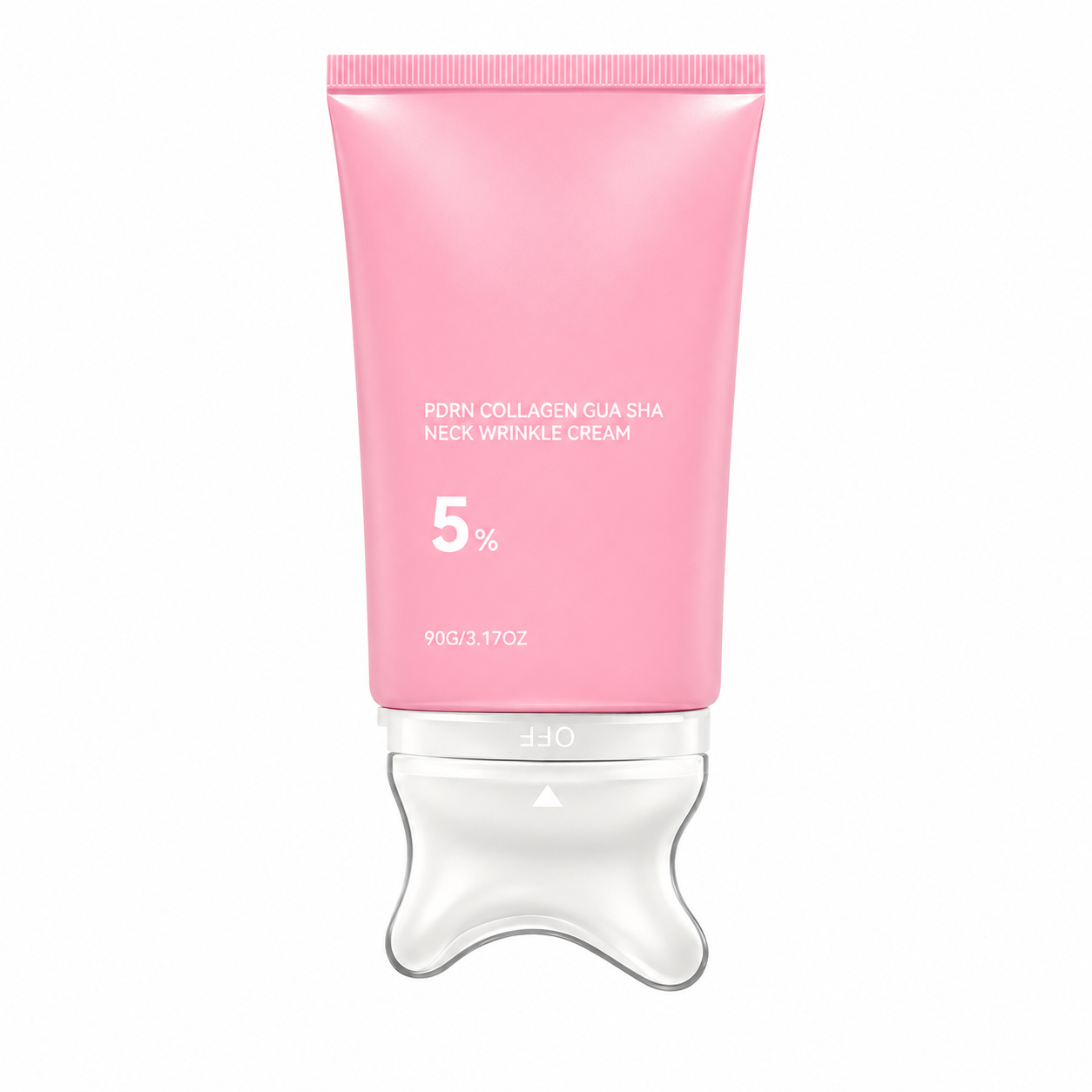 PDRN Collagen Neck Wrinkle Cream | Gua Sha Massage Applicator | Helps Firm, Smooth & Hydrate Neck and Décolleté | Korean Skincare