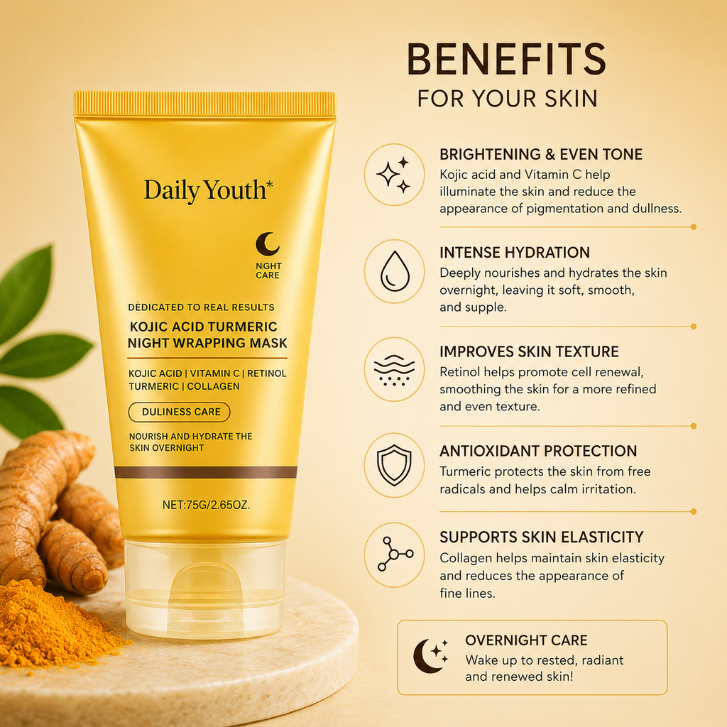 Kojic Acid Turmeric Night Wrapping Mask for Bright and Smooth Skin