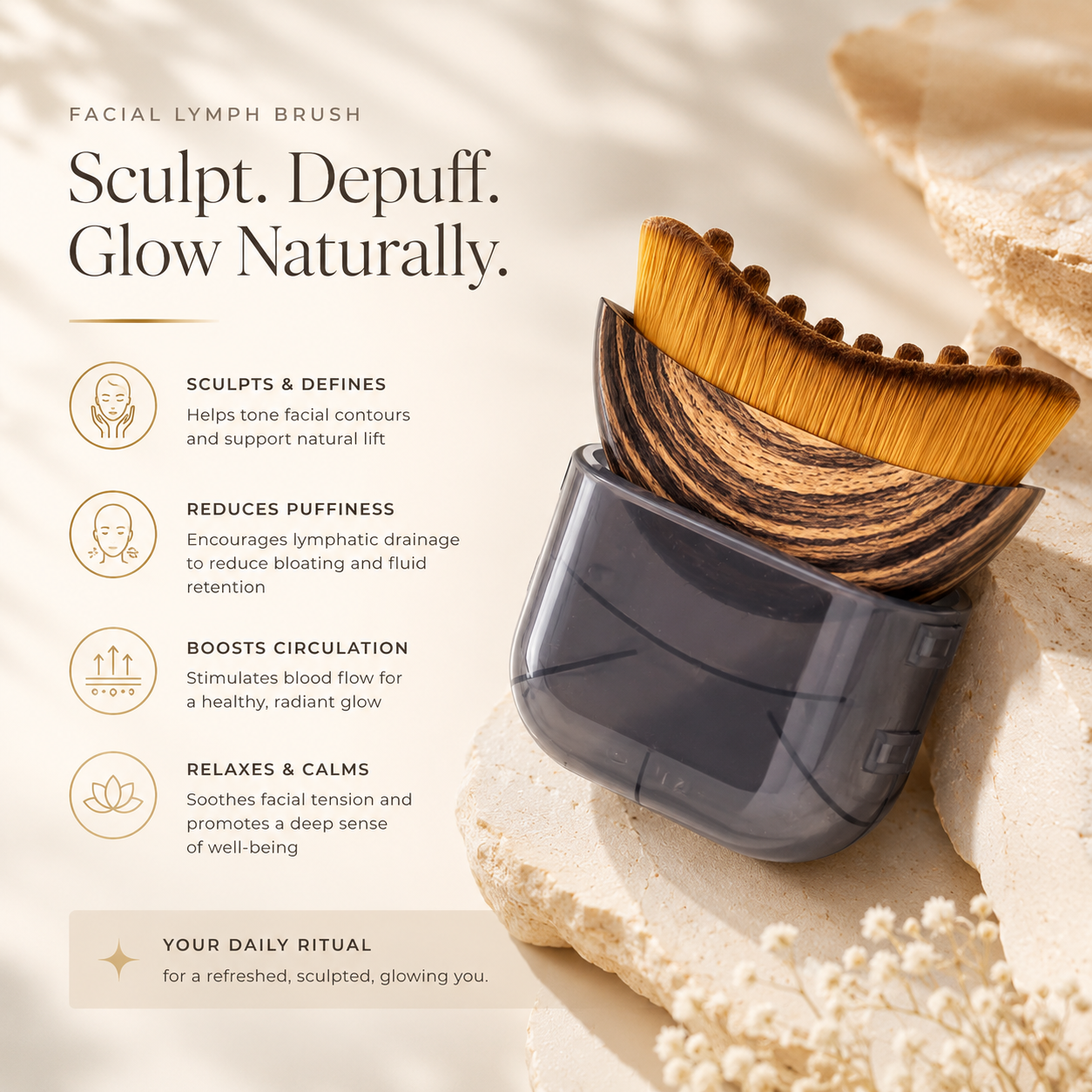Facial Lymphatic Massage Brush - Sculpting & Skin Detox
